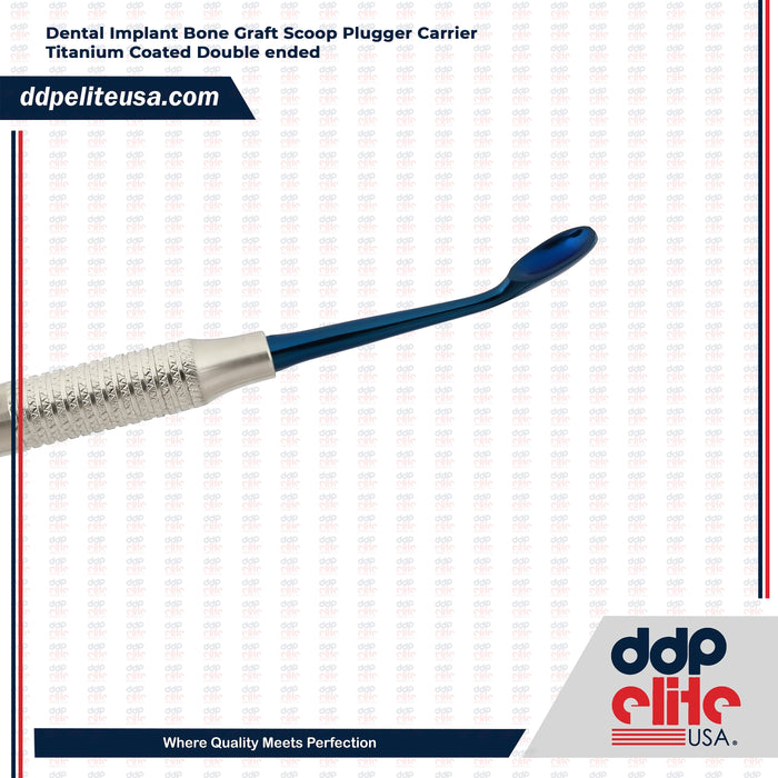 Dental Implant Bone Graft Scoop Plugger Carrier Titanium Coated Double ended Ddp Elite USA