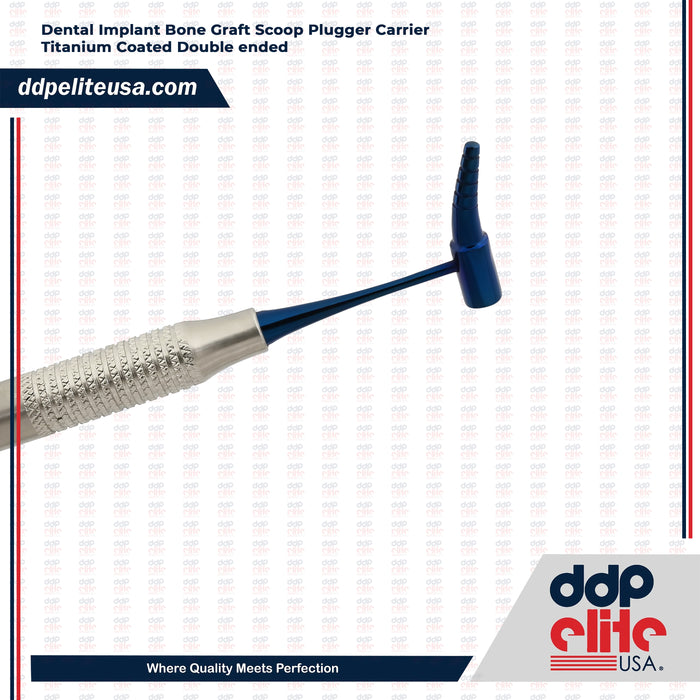 Dental Implant Bone Graft Scoop Plugger Carrier Titanium Coated Double ended Ddp Elite USA