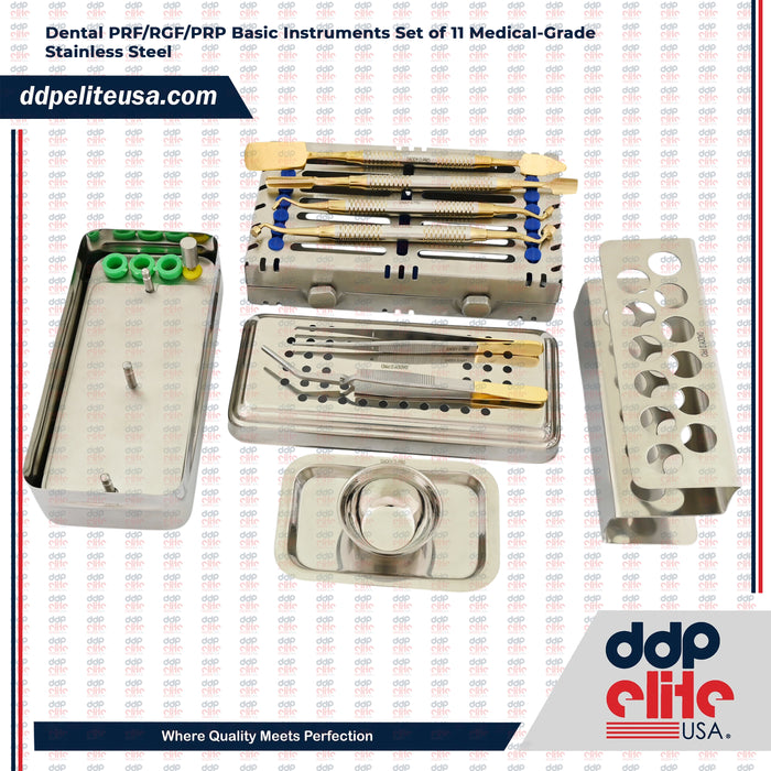 Dental PRF/RGF/PRP Basic Instruments Set of 11 Medical-Grade Stainless Steel Ddp Elite USA
