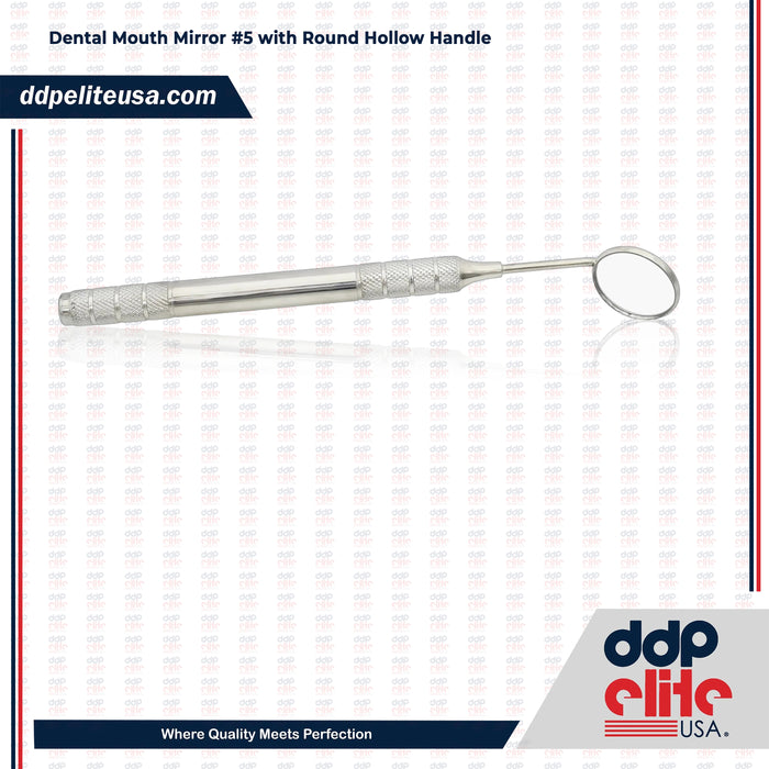Dental  Mouth Mirror #5 with Round Hollow Handle