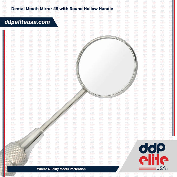 Dental  Mouth Mirror #5 with Round Hollow Handle