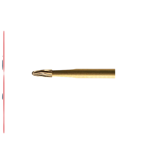 ExcaliBur Bullet Carbide Gold Finishing Bur, Ø1.2mm x 3.4mm, FG - ddpeliteusa