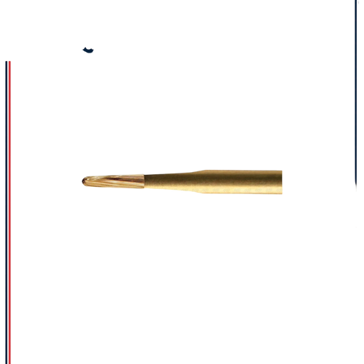 ExcaliBur Round End Taper Carbide Gold Finishing Bur, Ø0.7mm x 3.2mm, FG, (US OF3), 5 Pcs. - ddpeliteusa