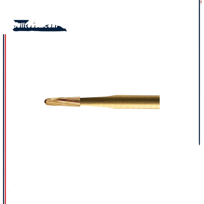 ExcaliBur Round End Taper Carbide Gold Finishing Bur, Ø0.9mm x 3.2mm, FG, (US OF2), 5 Pcs. - ddpeliteusa