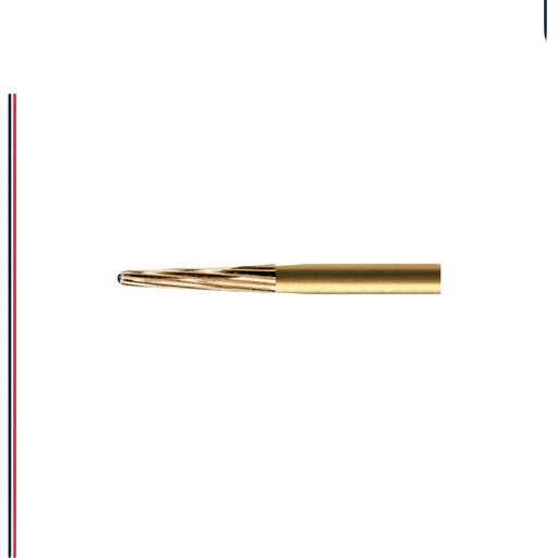 ExcaliBur Round End Taper Carbide Gold Finishing Bur, Ø1.6mm x 8.0mm, FG, (US 7675), 5pcs. - ddpeliteusa