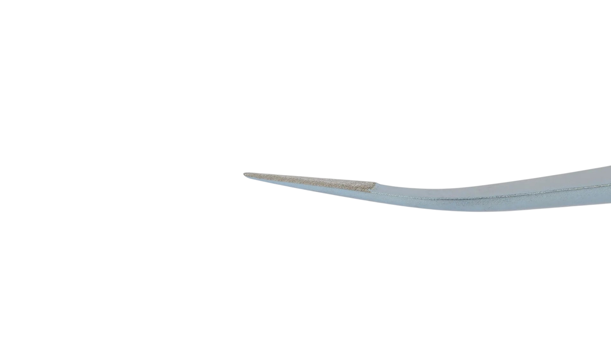 Micro Forceps - 45 Degree Angled 0.5mm tips w/TC coated tying platform, Round Handle, Titanium, 6.3'' (16cm)