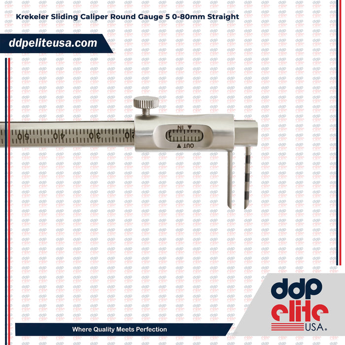 Krekeler Sliding Caliper Round Gauge 5 0-80mm Straight
