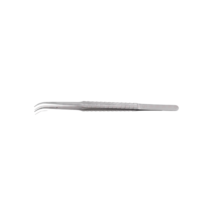 Micro Tissue Forceps, Curved, 1 X 2 Teeth, 17.5cm - ddpeliteusa