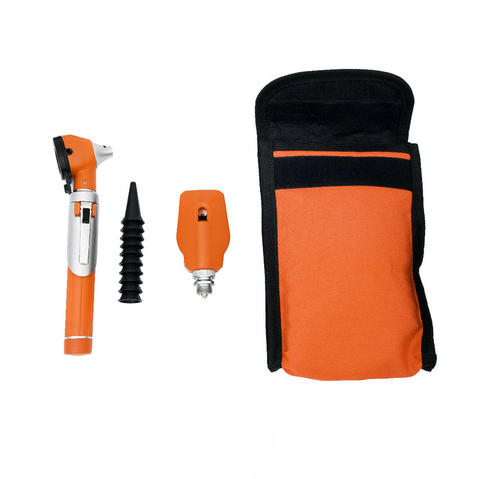 Fiber Optic Mini Otoscope Set 5 Colors Pocket Otoscope With Case ENT Diagnostic Set