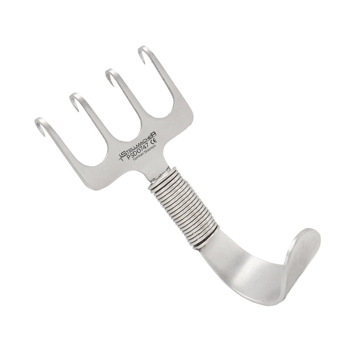 Gorney Rake Spring Neck Retractor 7.5 cm, 4 Prongs, Flexible