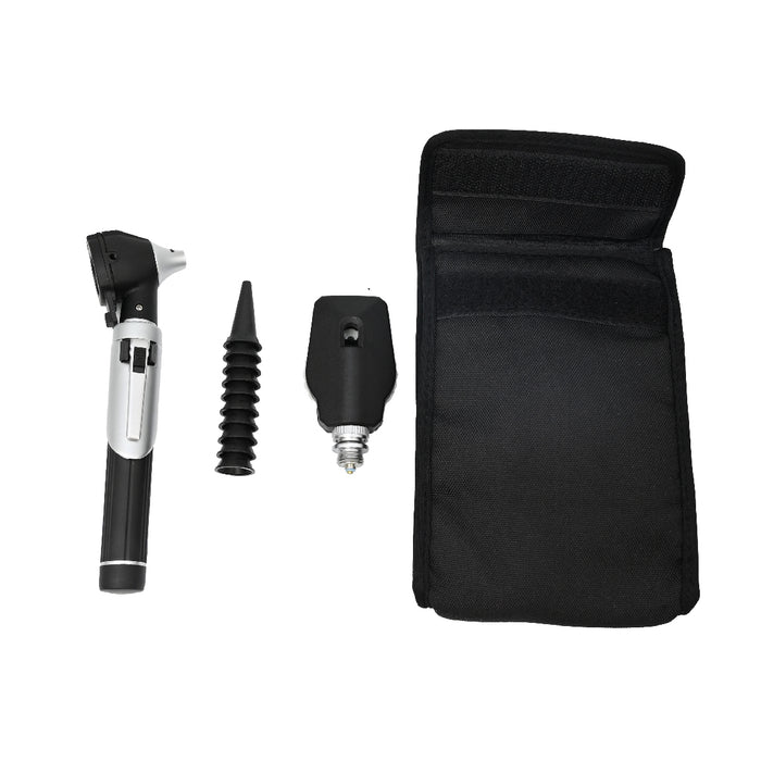 Fiber Optic Mini Otoscope Black Color Pocket Otoscope With Case ENT Diagnostic Set