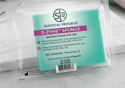 Pre-Soaked Enzymatic Tubular Cleaning Sponge - Dispenser Box, 100ct