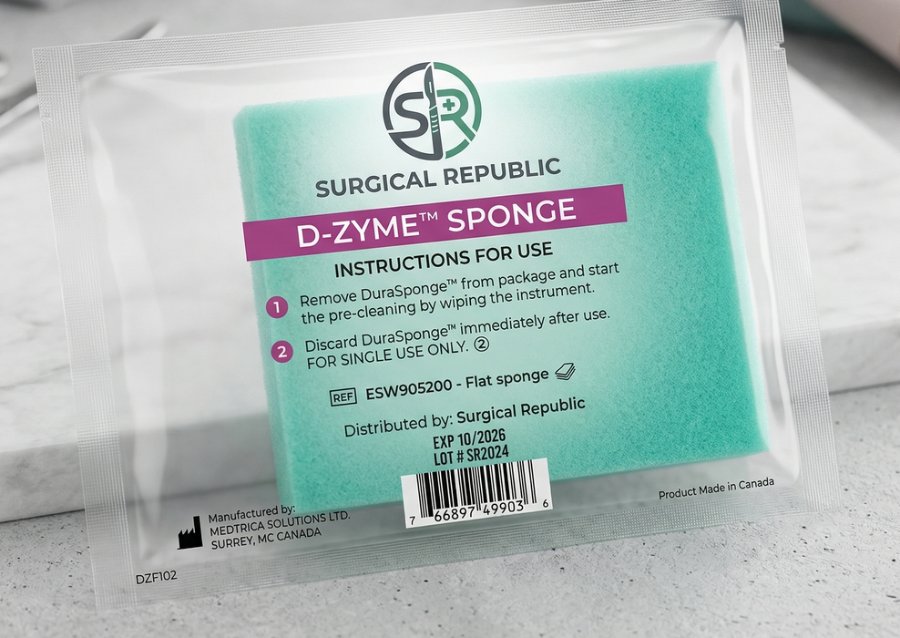 Pre-Soaked Enzymatic Tubular Cleaning Sponge - Dispenser Box, 100ct