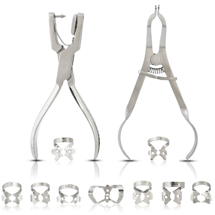 11 Pieces Rubber Dam Clamps Starter Set