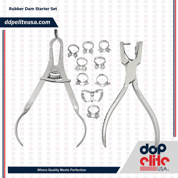 11 Pieces Rubber Dam Clamps Starter Set