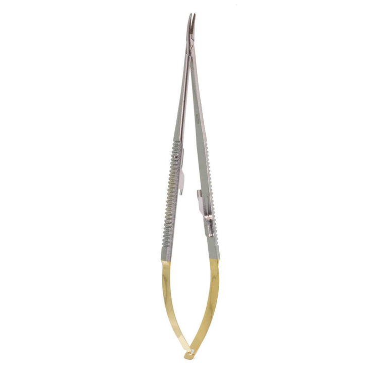 7" Castroviejo GG Needle Holder, curved serrated, 18cm