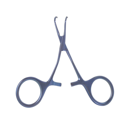 4 1/8 Baby Vascular Clamp  6mm jaws slightly angled shanks
