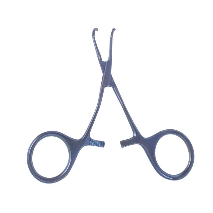 4 1/8 Baby Vascular Clamp  6mm jaws slightly angled shanks
