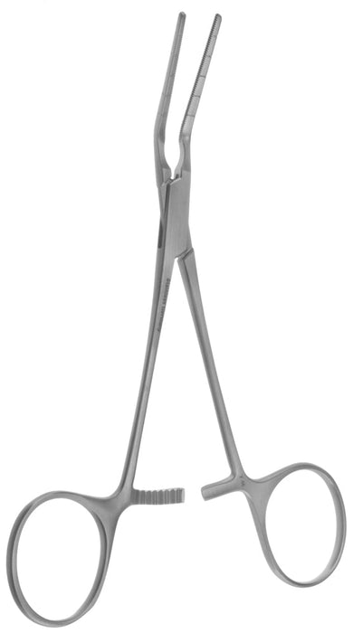 5 1/4" Cooley Pediatric Clamp, Straight Shanks, Angled Jaw