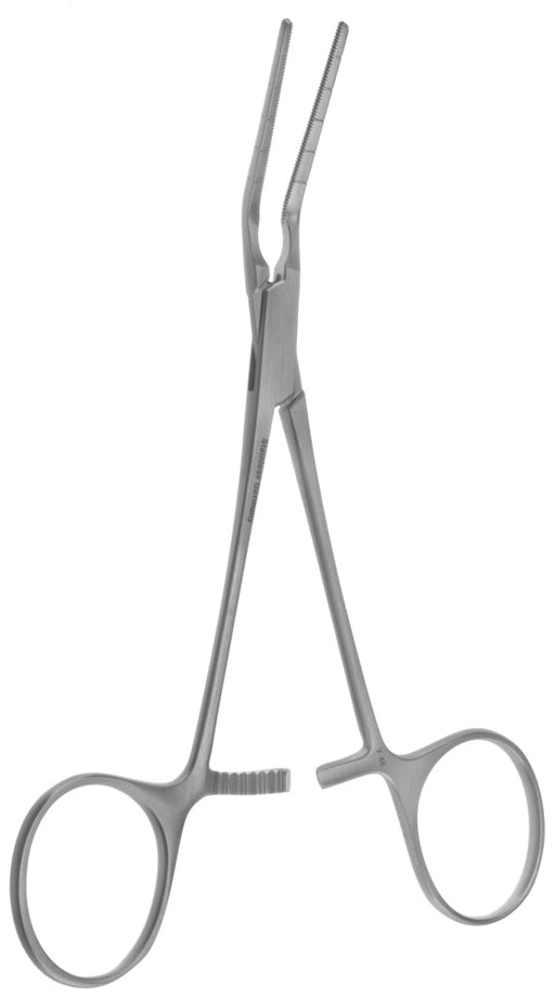 5 1/4" Cooley Pediatric Clamp, Straight Shanks, Angled Jaw
