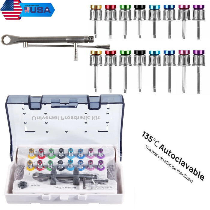 Dental Universal Implant Prosthetic Kit Torque Wrench Screw Drivers Remover Kit