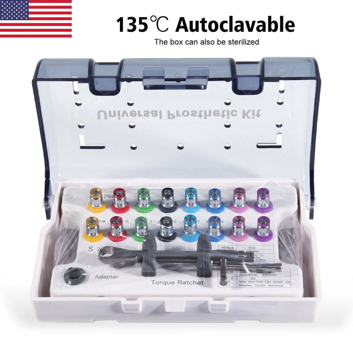 Dental Universal Implant Prosthetic Kit Torque Wrench Screw Drivers Remover Kit