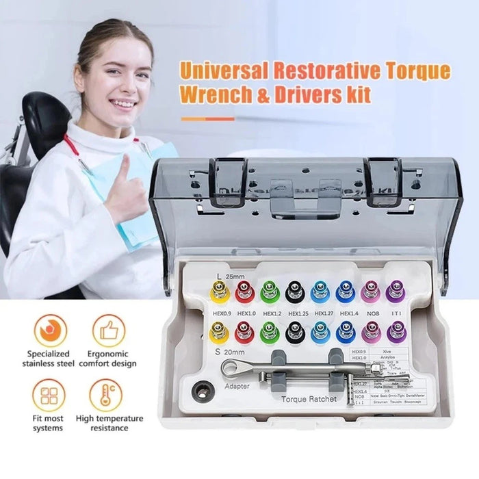 Dental Universal Implant Prosthetic Kit Torque Wrench Screw Drivers Remover Kit
