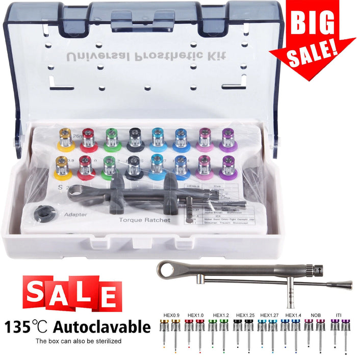 Dental Universal Implant Prosthetic Kit Torque Wrench Screw Drivers Remover Kit