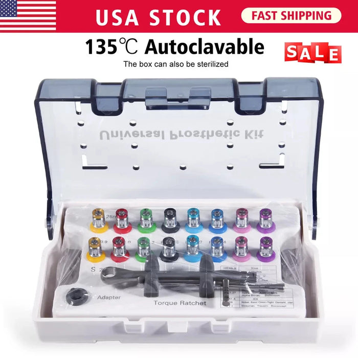 Dental Universal Implant Prosthetic Kit Torque Wrench Screw Drivers Remover Kit
