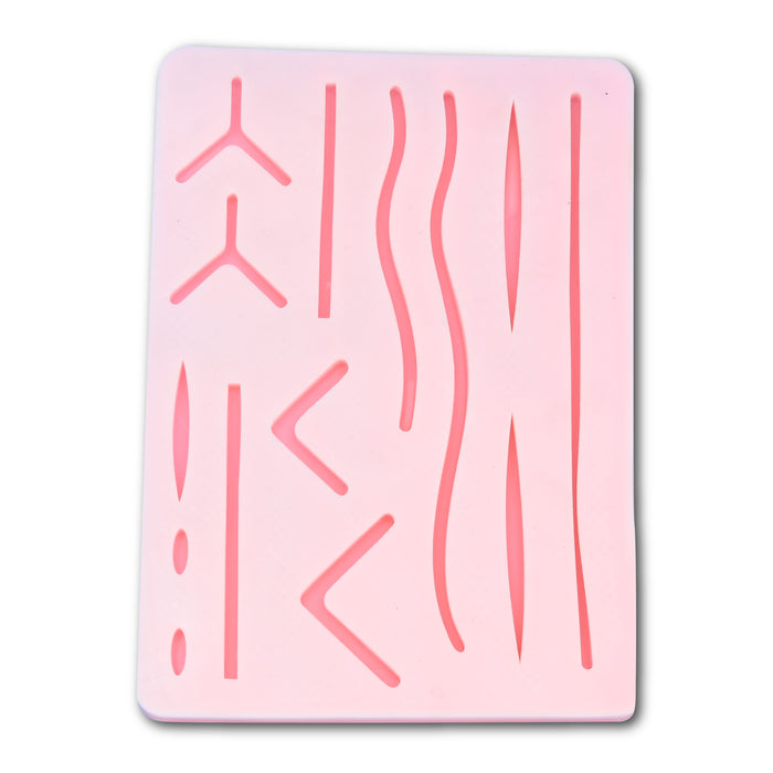 Premium 19-Piece Suture Practice Kit for Medical & Nursing Students - Large 3-Layer Silicone Pad with 14 Pre-Cut Wounds, Mixed Suture Threads, Stainless Steel Tools & Carry Case