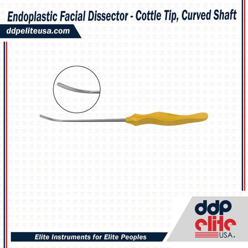 Endoplastic Facial Dissector - Cottle Tip, Curved Shaft - ddpeliteusa