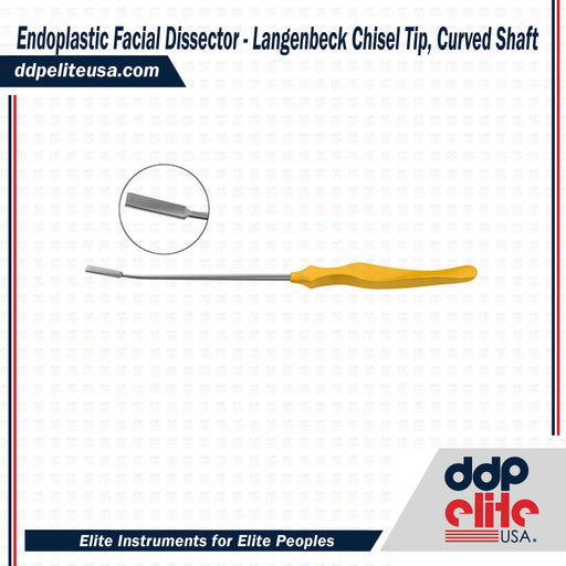 Endoplastic Facial Dissector - Langenbeck Chisel Tip, Curved Shaft - ddpeliteusa