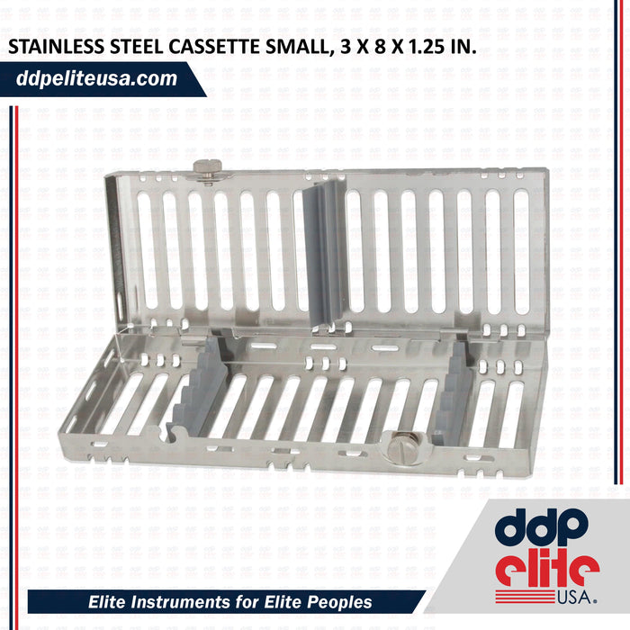 STAINLESS STEEL CASSETTE  SMALL, 3 X 8 X 1.25 IN. - ddpeliteusa