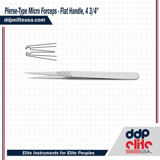 Pierse-Type Micro Forceps - Flat Handle, 4 3/4" - ddpeliteusa