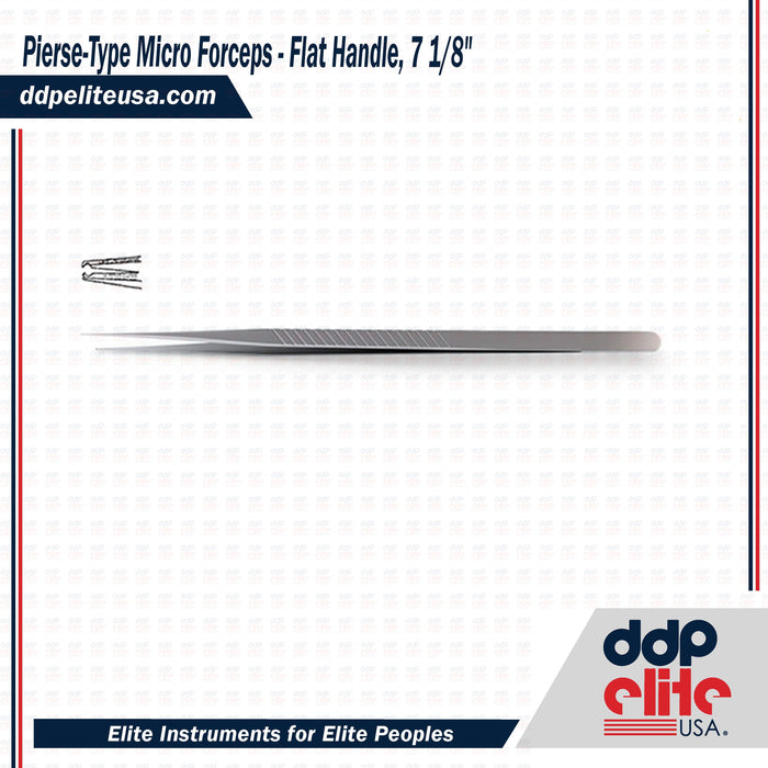 Pierse-Type Micro Forceps - Flat Handle, 7 1/8" - ddpeliteusa
