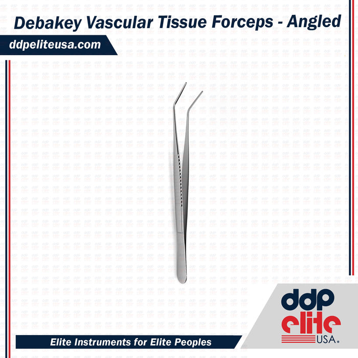 Debakey Vascular Tissue Forceps - Angled - ddpeliteusa