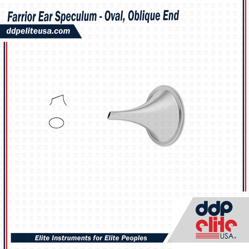 Farrior Ear Speculum - Oval, Oblique End - ddpeliteusa
