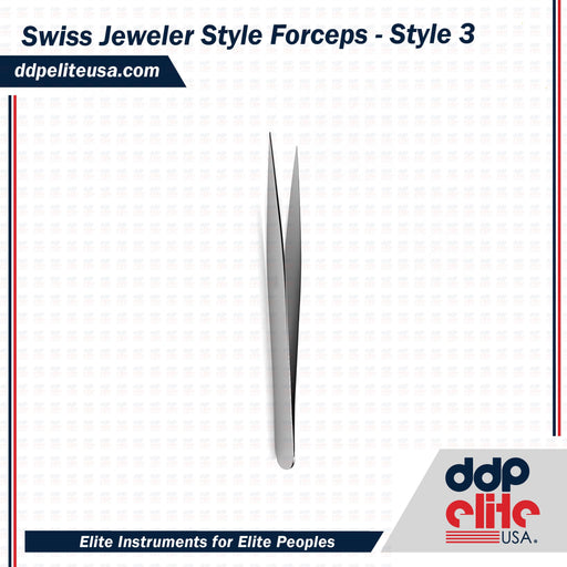 Swiss Jeweler Style Forceps - Style 3 - ddpeliteusa