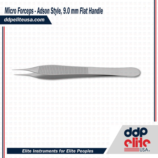 Micro Forceps - Adson Style, 9.0 mm Flat Handle - ddpeliteusa