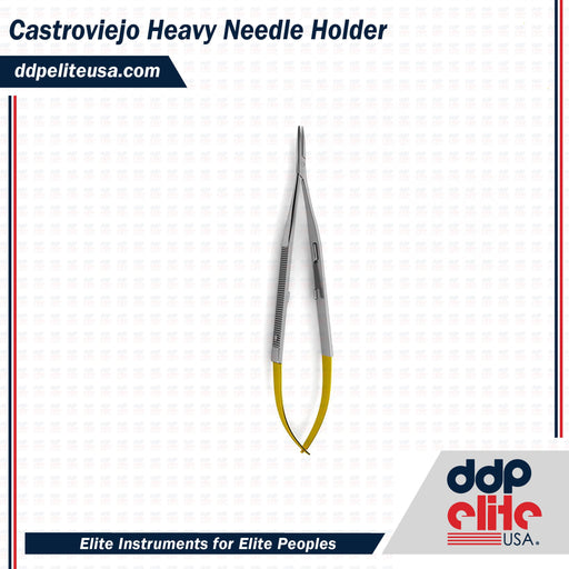 Castroviejo Heavy Needle Holder - Tungsten Carbide - ddpeliteusa