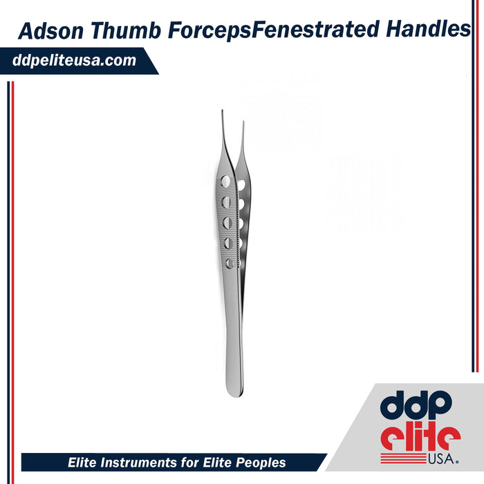 Adson Thumb Forceps - Fenestrated Handles - ddpeliteusa