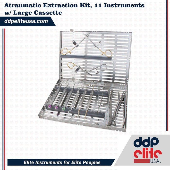 Atraumatic Extraction Kit, 11 Instruments w/ Large Cassette - ddpeliteusa