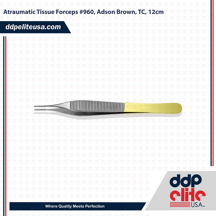 Atraumatic Tissue Forceps, Adson Brown, TC, 12cm - ddpeliteusa