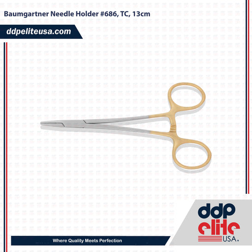 Baumgartner Needle Holder #686, TC, 13cm - ddpeliteusa
