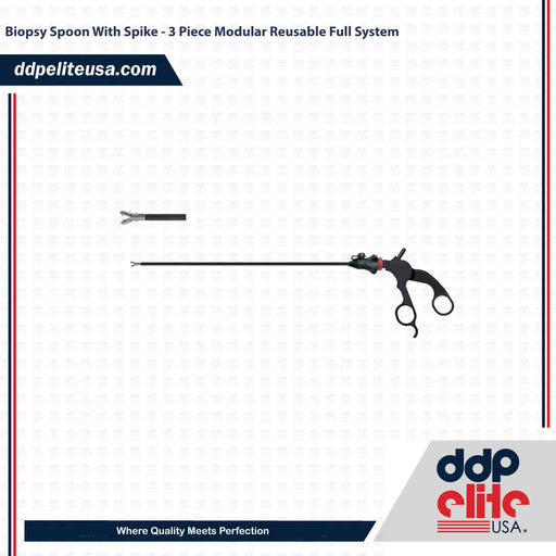 Biopsy Spoon With Spike - 3 Piece Modular Reusable Full System - ddpeliteusa