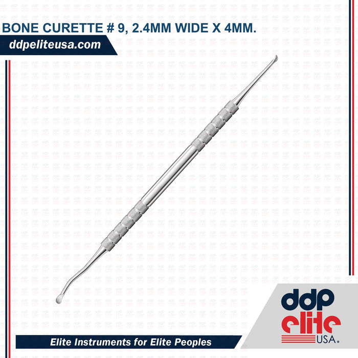 Bone Curette Long Spoon 2 Dental Instrument - ddpeliteusa