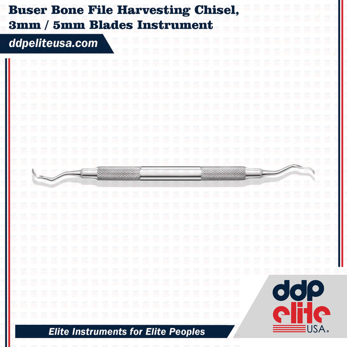 Buser Bone File Harvesting Chisel, 3mm / 5mm Blades Instrument - ddpeliteusa