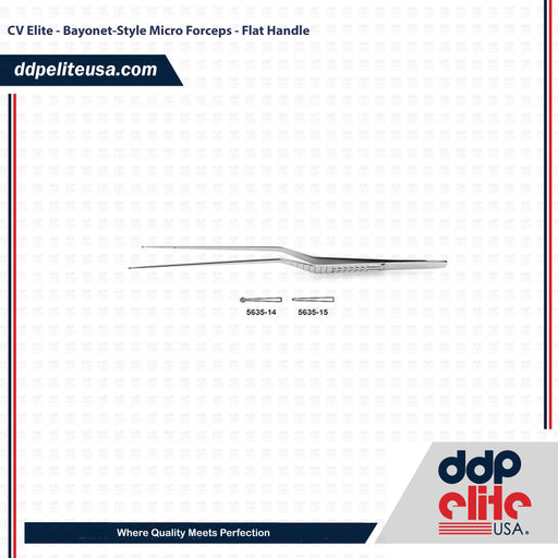 CV Elite - Bayonet-Style Micro Forceps - Flat Handle - ddpeliteusa