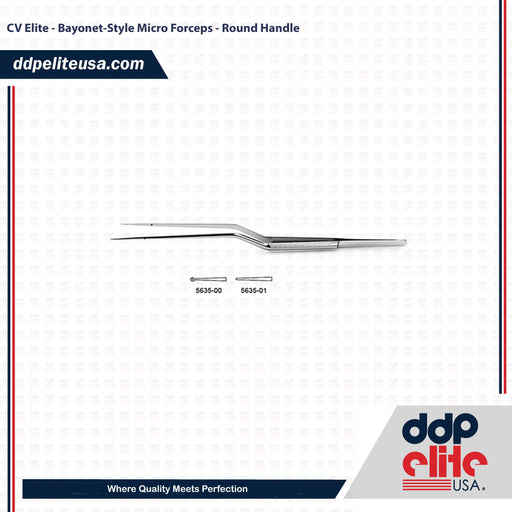 CV Elite - Bayonet-Style Micro Forceps - Round Handle - ddpeliteusa