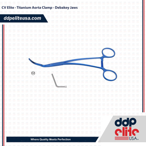 CV Elite - Titanium Aorta Clamp - Debakey Jaws - ddpeliteusa